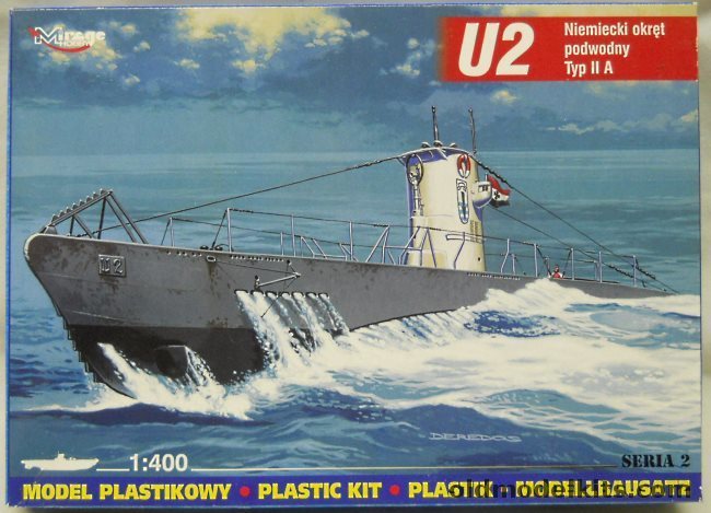 Mirage Hobby 1/400 U-Boat U-2 Type IIA, 40023 plastic model kit